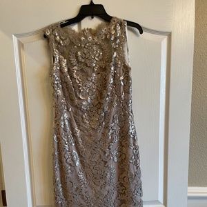 Champagne lace below the knee